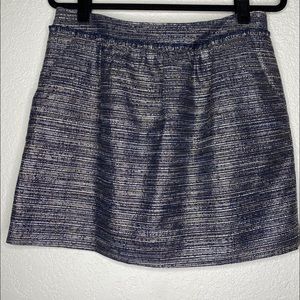 Gap Navy Blue Metallic Mini Skirt Size 8     S